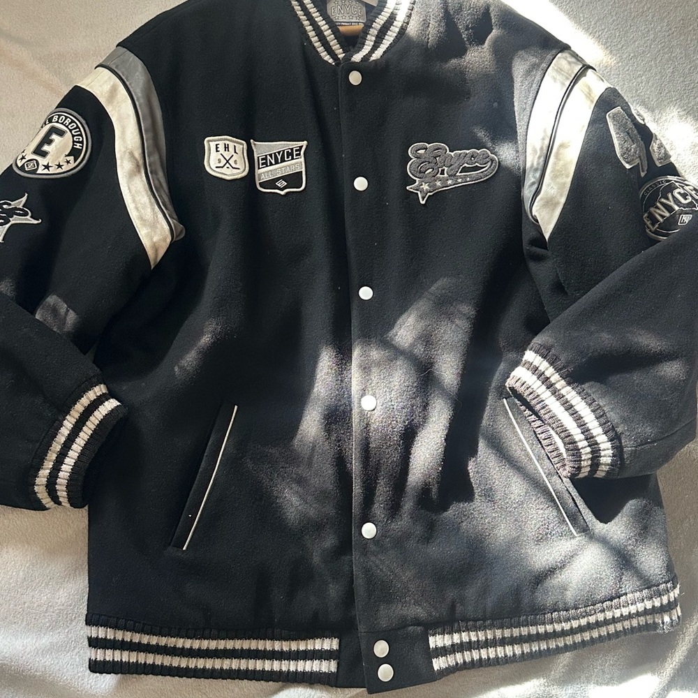 Enyce Black and Silver Bomber Jacket